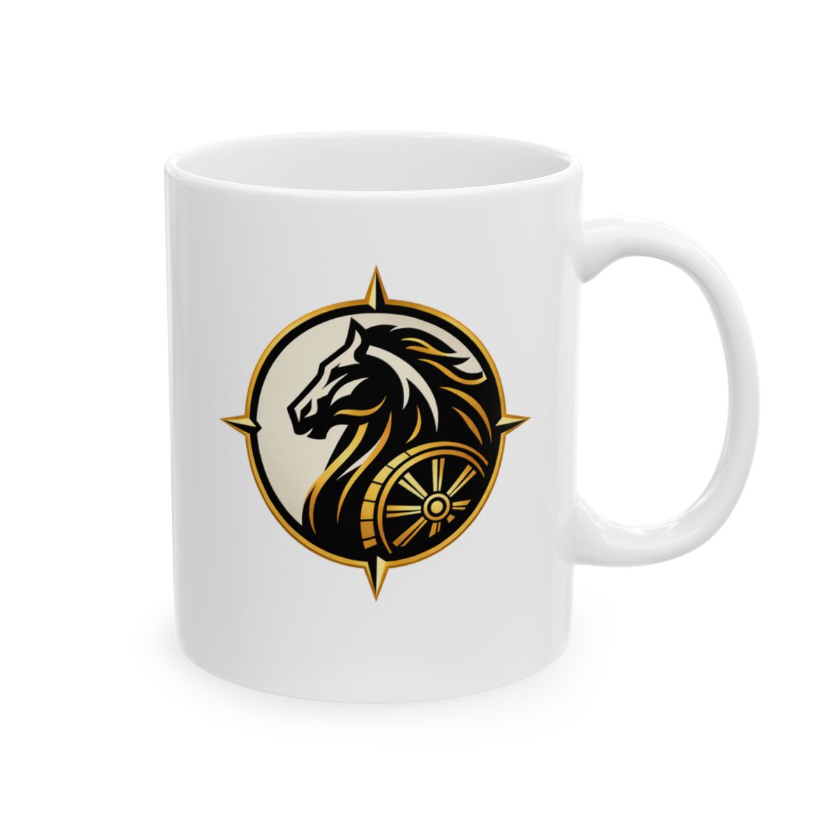 FOUR CHARIOTS Horse Emblem Mug