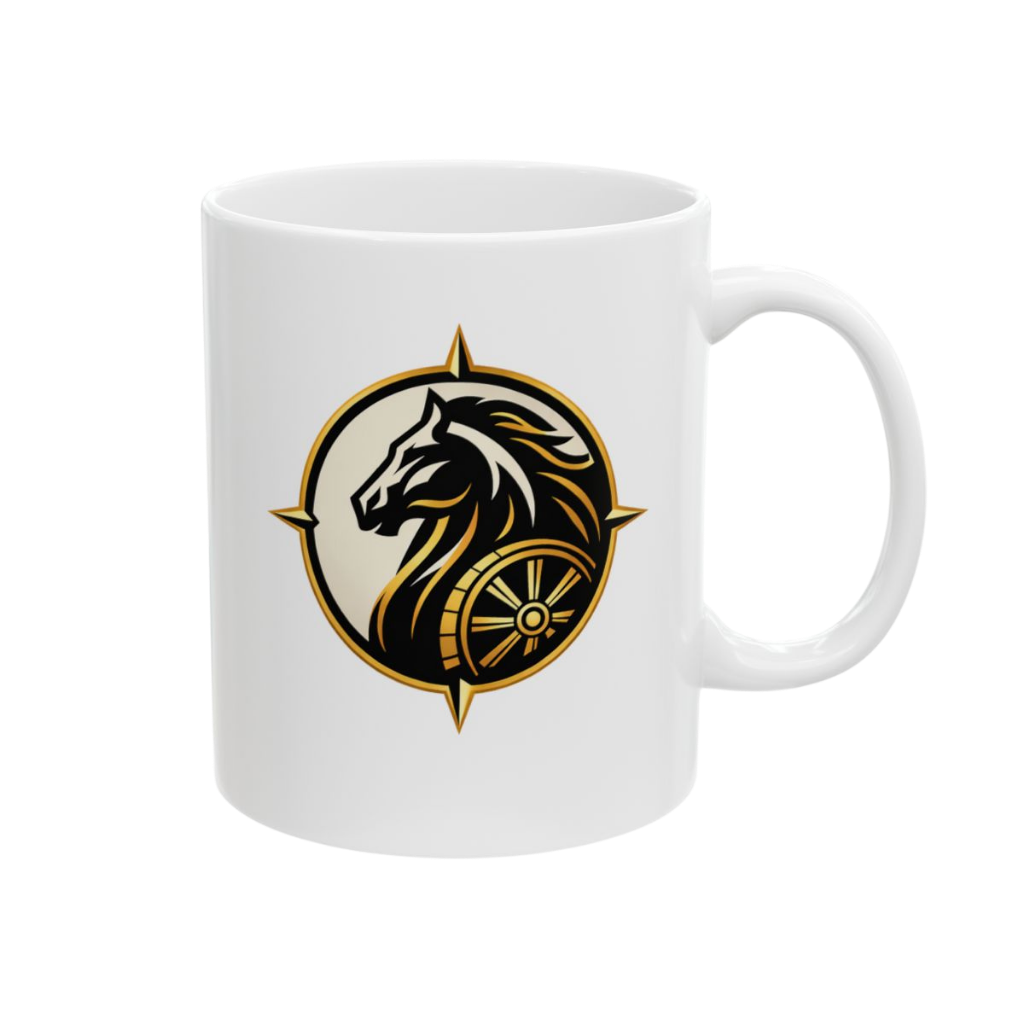 FOUR CHARIOTS Horse Emblem Mug